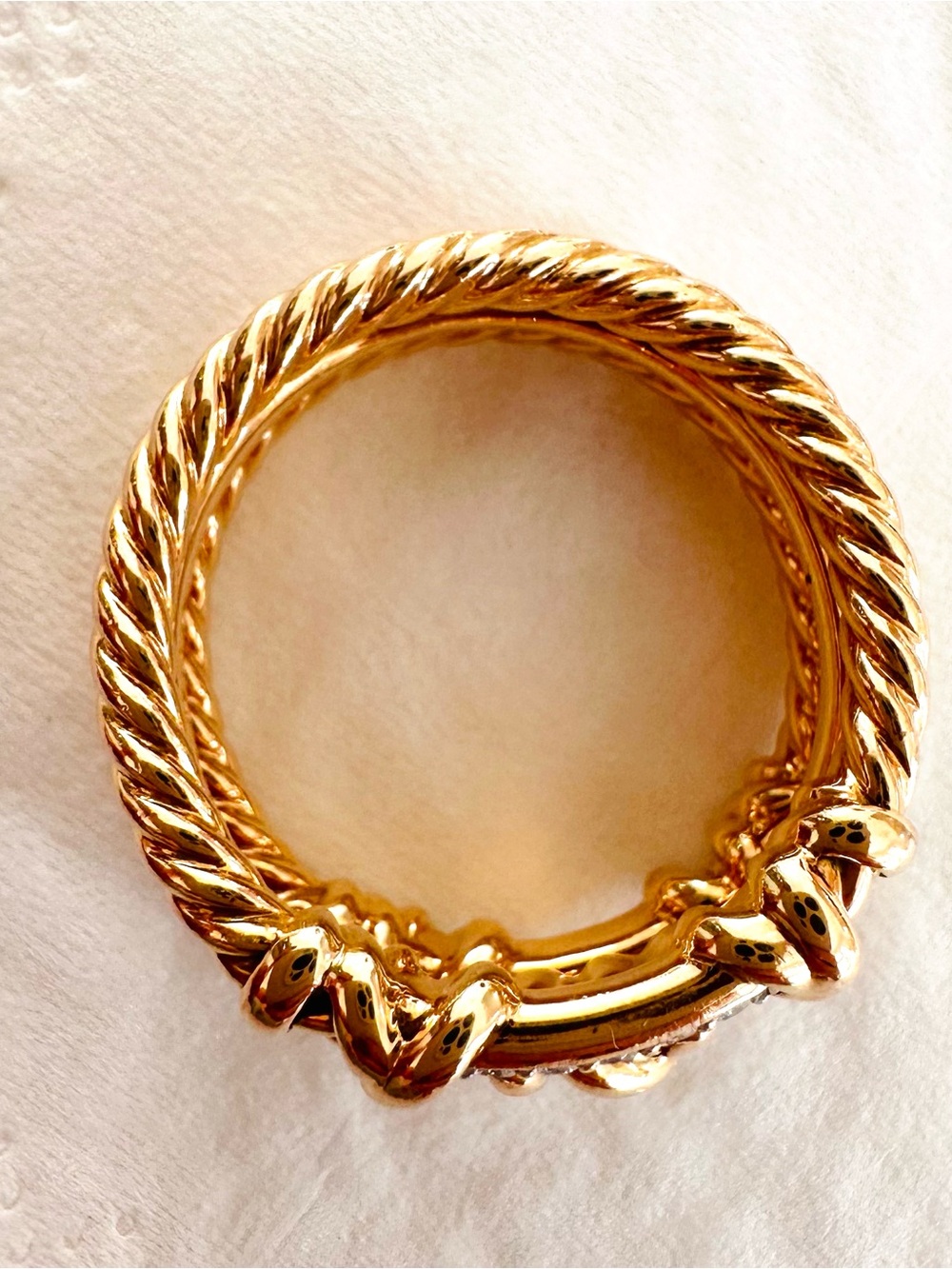 DAVID YURMAN
Petite Helena Three Row Ring in 18k Yellow Gold with Diamonds - Picture 3 of 8